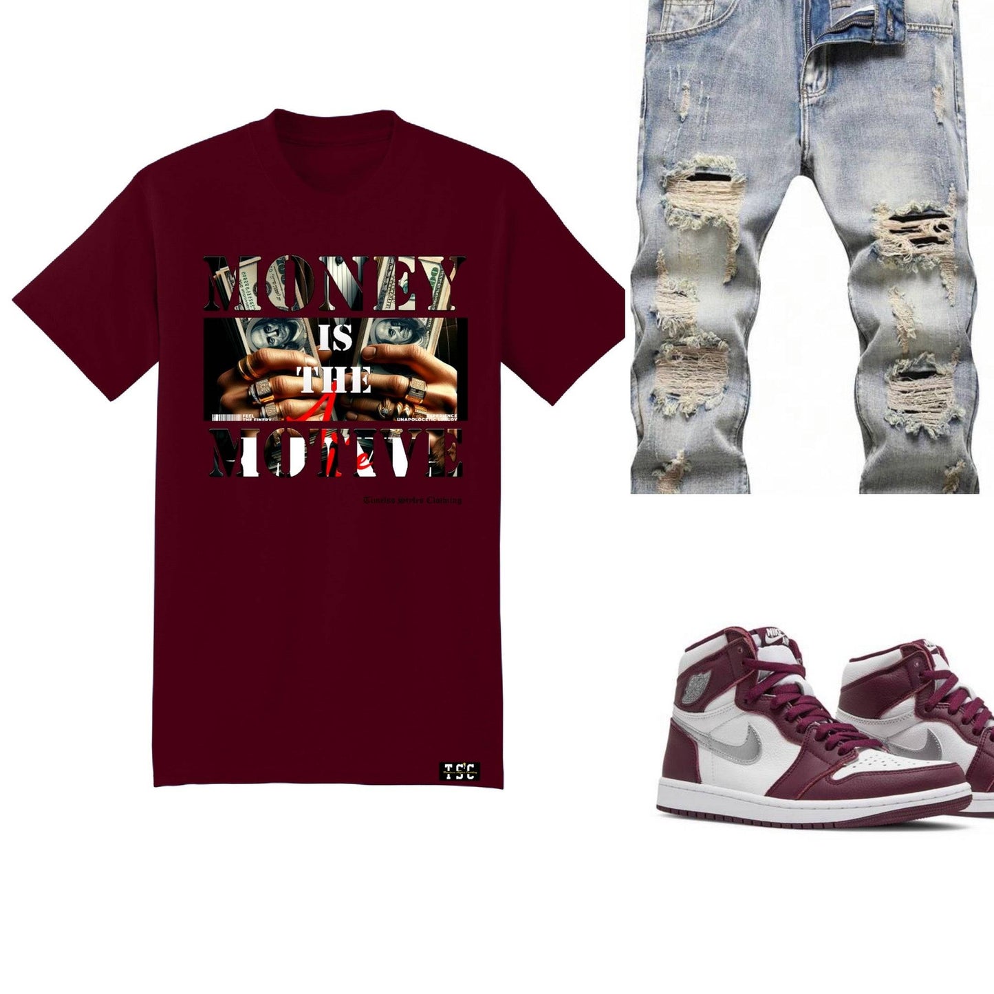 TruGenX Timeless Styles Money is the Motive Crewneck T-shirt