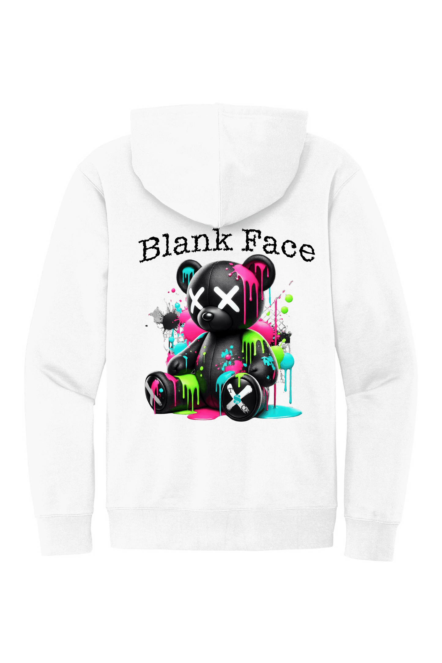 White Blank Face Bear Hoodie