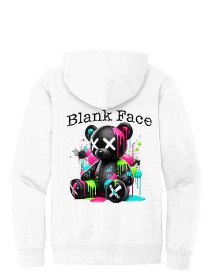 White Blank Face Bear Hoodie – Heavyweight Streetwear