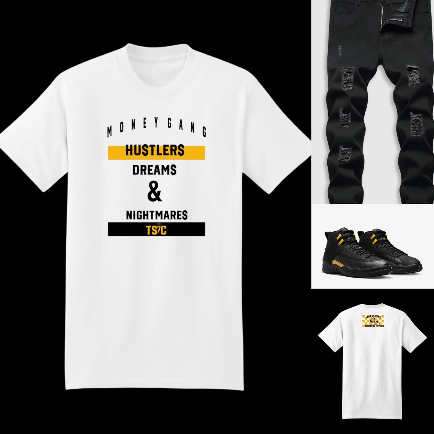 Street Wear Oversize Hustlers Dream Heavyweight Cotton T-shirt