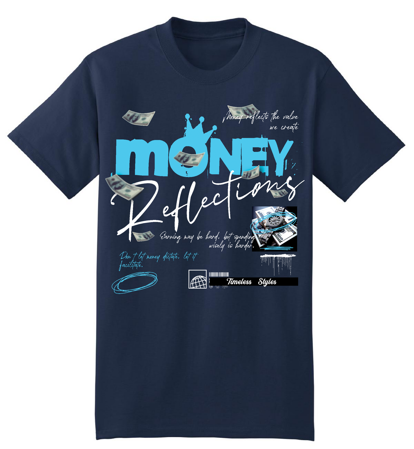 Heavyweight Cotton TruGenX Timeless Money Design Crewneck T-shirt