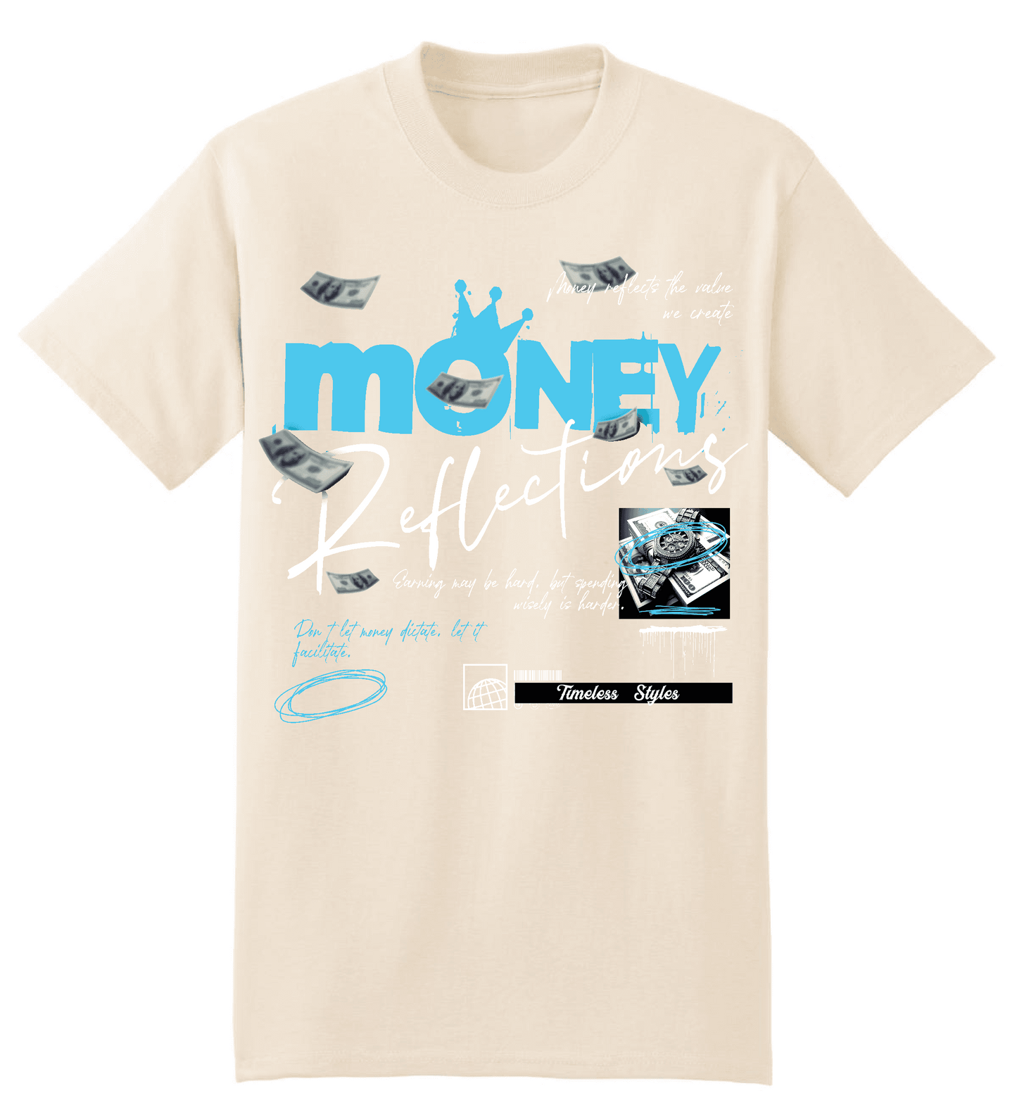 Heavyweight Cotton TruGenX Timeless Money Design Crewneck T-shirt