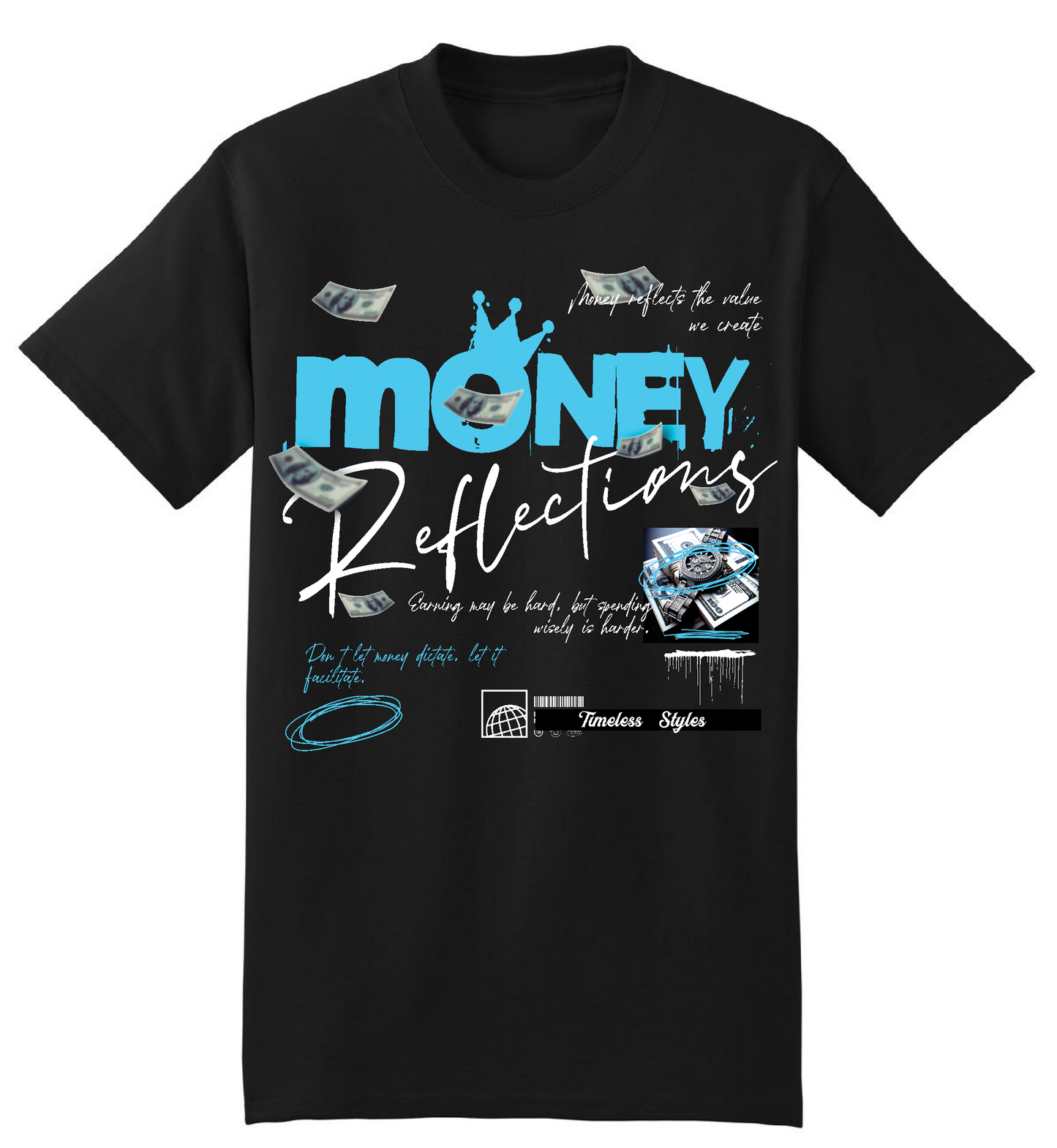 Heavyweight Cotton TruGenX Timeless Money Design Crewneck T-shirt