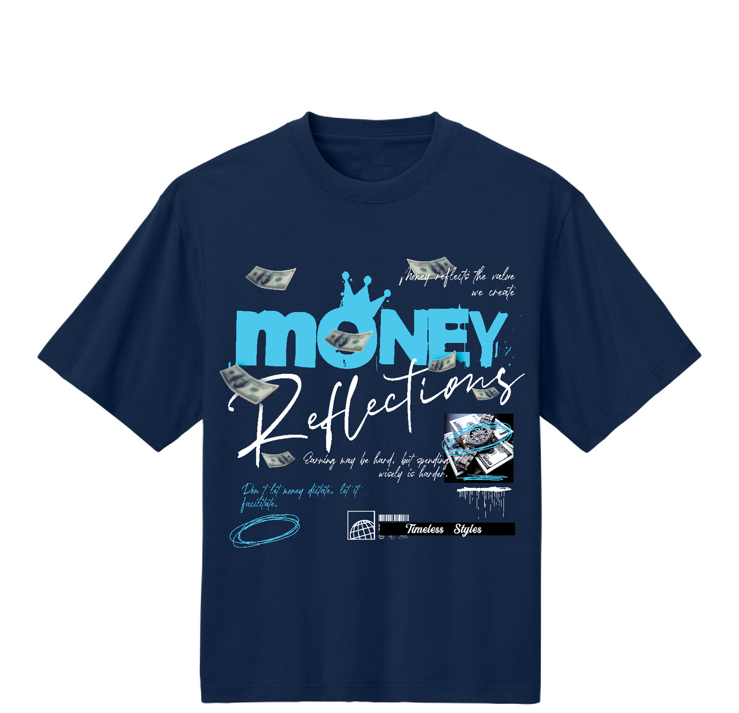 Heavyweight Cotton TruGenX Timeless Money Design Crewneck T-shirt