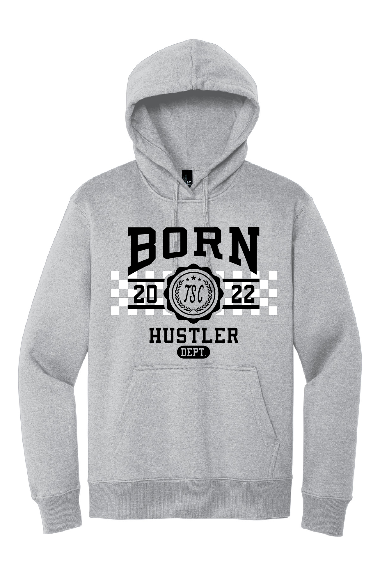 Born Hustler 12oz Classic Gray Premium Hoodie