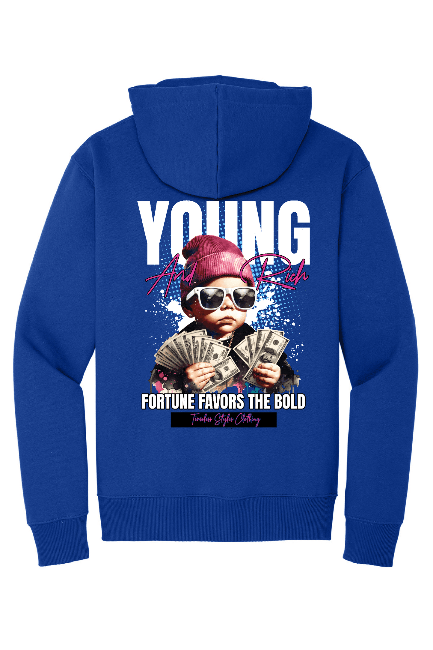 Royal Blue Young and Rich TSC hoodie