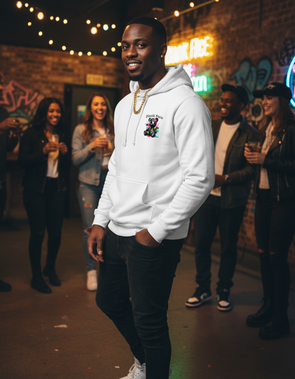 White Blank Face Bear Hoodie – Heavyweight Streetwear