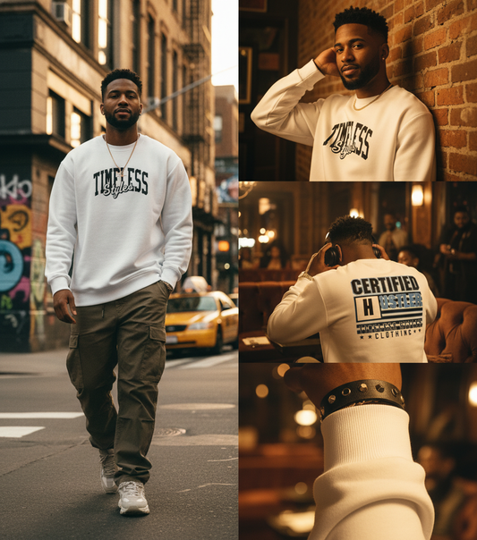 “Certified Hustler Crewneck – White”